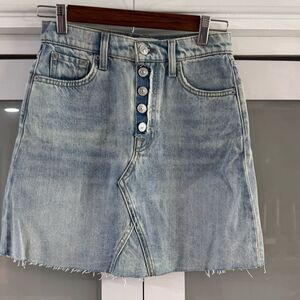 7 for All Mankind button fly Denim Mini Skirt Sz 24 NWT